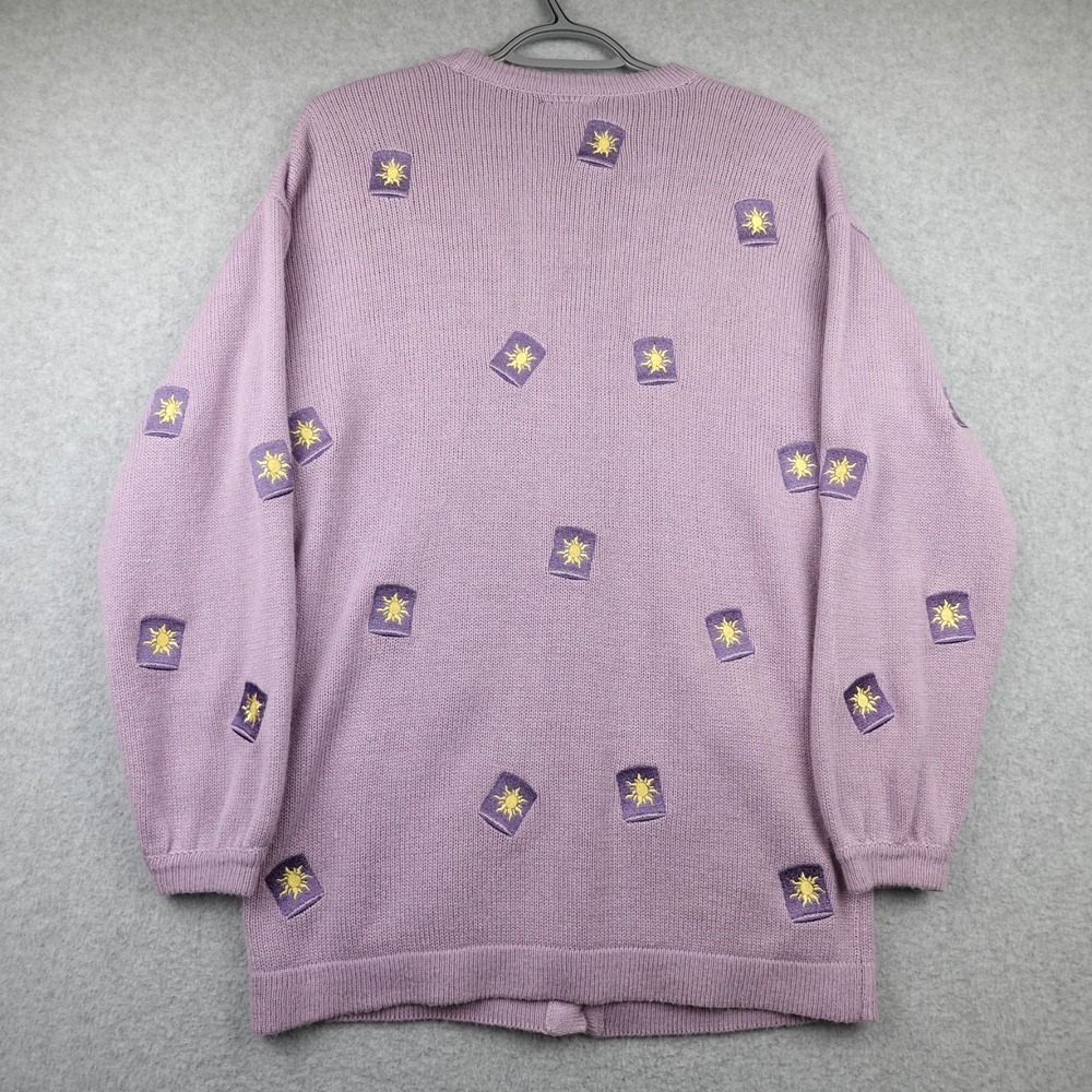 Disney Tangled Rapunzel Pascal Lanterns Sweater Women's SM Purple Embroidered - Picture 2 of 10